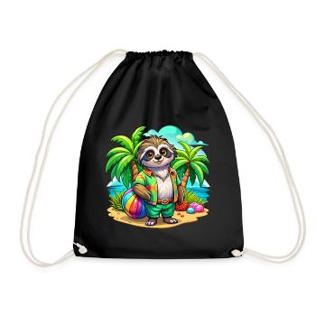 Paresseux mignon des vacances - Sac de sport léger - noir - Devant