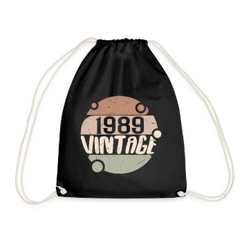Vintage 1989 Retro Gifts 1989 Vintage 1989 - Drawstring Bag - black - Front