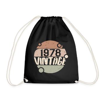 Jahrgang 1978 Retro Geschenke 1978 Jahrgang 1978 - Turnbeutel - Schwarz - Vorne