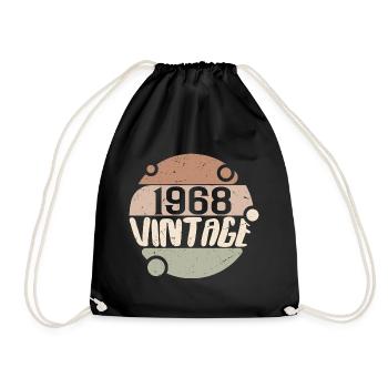 Jahrgang 1968 Retro Geschenke 1968 Jahrgang 1968 - Turnbeutel - Schwarz - Vorne