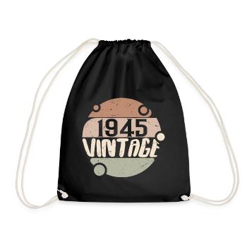 Vintage 1945 Retro Gifts 1945 Vintage 1945 - Drawstring Bag - black - Front