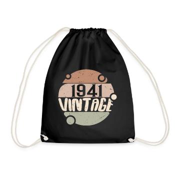 Vintage 1941 Retro Gifts 1941 Vintage 1941 - Drawstring Bag - black - Front