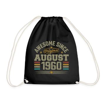 Août 1960 Anniversaire Août 1960 August 1960 Rétro - Sac de sport léger - noir - Devant