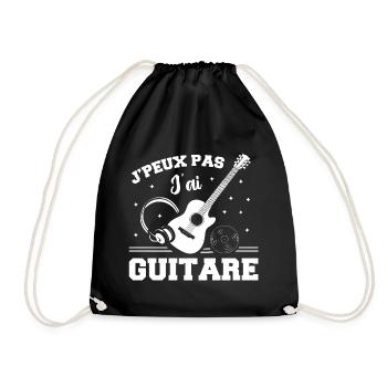 Je Peux Pas J ai Guitare - Sac de sport léger - noir - Devant