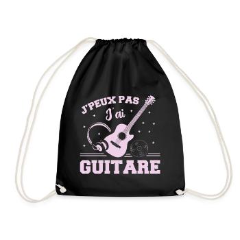 Je Peux Pas J ai Guitare - Sac de sport léger - noir - Devant