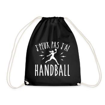 Ich kann nicht haben, Handball, Humor, Sport - Turnbeutel - Schwarz - Vorne