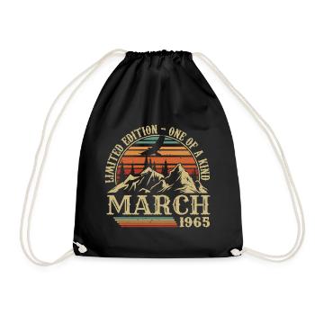Cadeau D'anniversaire Mars 1965, Nées En Mars 1965 - Sac de sport léger - noir - Devant