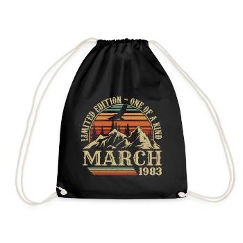 Cadeau D'anniversaire Mars 1983, Nées En Mars 1983 - Sac de sport léger - noir - Devant