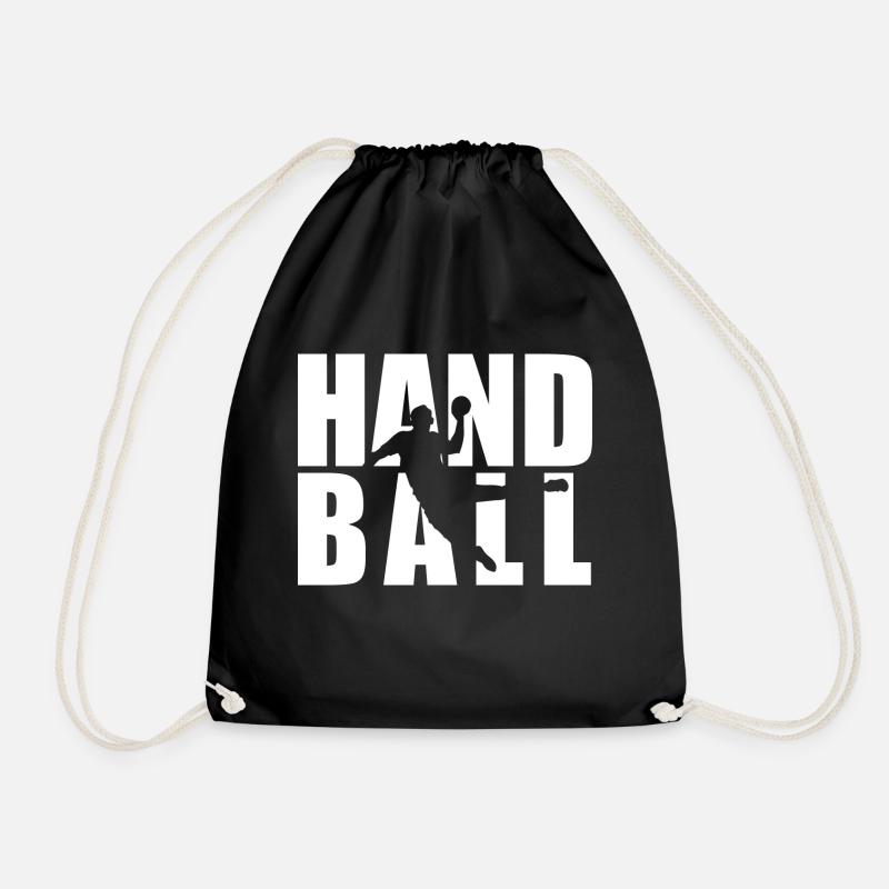 Handball block man - Drawstring Bag - black