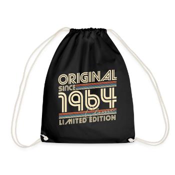 Original seit 1964 Jahrgang Geburtstag Geschenk - Turnbeutel - Schwarz - Vorne