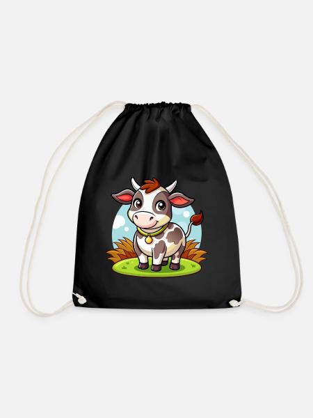 Funny Cow - Drawstring Bag - black