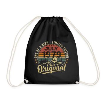 July 1979 Original 1979 July 1979 Gift - Drawstring Bag - black - Front