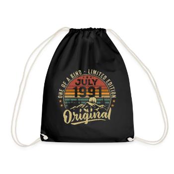 Juillet 1991 Original 1991 Juillet 1991 Cadeau - Sac de sport léger - noir - Devant