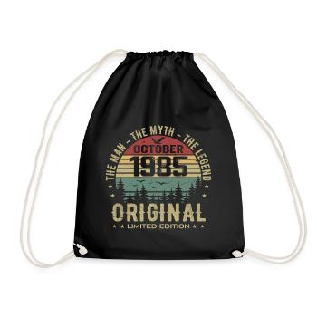 Geburtstagsgeschenk für Männer 1985 Oktober 1985 - Turnbeutel - Schwarz - Vorne