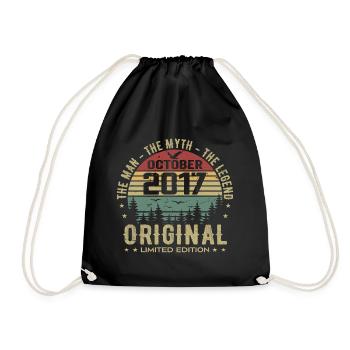 Homme Cadeau D'anniversaire 2017 Octobre 2017 - Sac de sport léger - noir - Devant