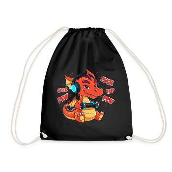 Gaming Dragon Gamer Kids Video Games - Drawstring Bag - black - Front