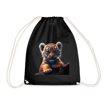 kleiner Tiger - Turnbeutel - Schwarz - Vorne