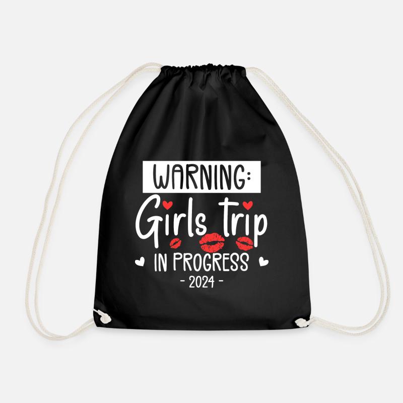 Warnung Girls Trip In Progress 2024 - Turnbeutel - Schwarz