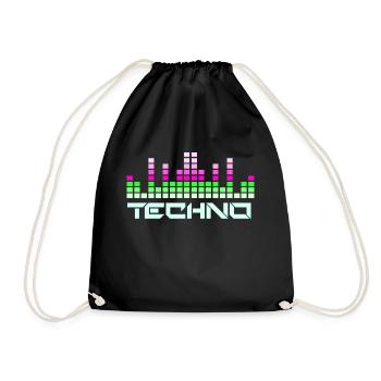 Techno-Musik - Turnbeutel - Schwarz - Vorne