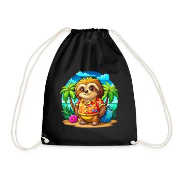Paresseux mignon des vacances - Sac de sport léger - noir - Devant