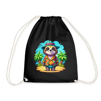 Paresseux mignon des vacances - Sac de sport léger - noir - Devant