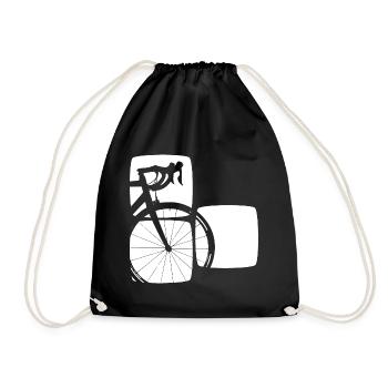 Vélo de route en trois carrés graphiques - Sac de sport léger - noir - Devant