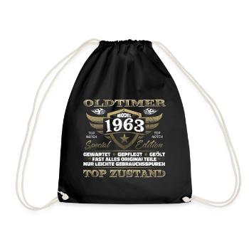 Vintage 1963 Geburtstagsgeschenk – 1963er Lustig - Turnbeutel - Schwarz - Vorne