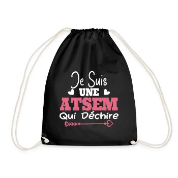 Je suis une ATSEM qui déchire Idée Cadeau Atsem - Sac de sport léger - noir - Devant