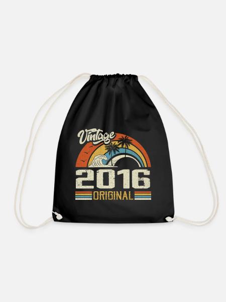 Vintage 2016 Vintage Retro Jubiläumsgeschenk - Turnbeutel - Schwarz