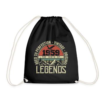 Anniversaire 1959 Vintage 1959 Rétro - Né en 1959 - Sac de sport léger - noir - Devant
