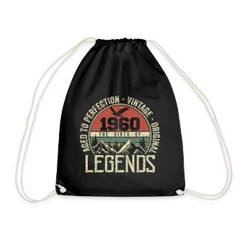 Anniversaire 1960 Vintage 1960 Rétro - Né en 1960 - Sac de sport léger - noir - Devant