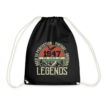 Anniversaire 1947 Vintage 1947 Rétro - Né en 1947 - Sac de sport léger - noir - Devant