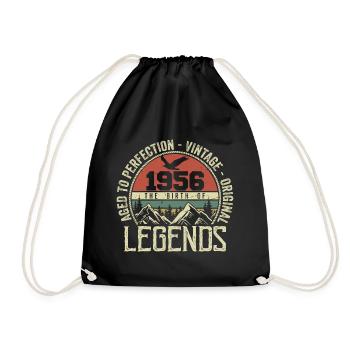 Birthday 1956 Vintage 1956 Retro - Born in 1956 - Drawstring Bag - black - Front