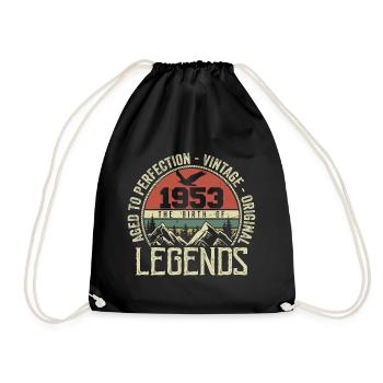 Birthday 1953 Vintage 1953 Retro - Born in 1953 - Drawstring Bag - black - Front