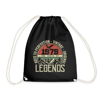 Birthday 1979 Vintage 1979 Retro - Born in 1979 - Drawstring Bag - black - Front