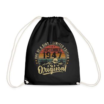 Anniversaire September 1947 - Né en Septembre 1947 - Sac de sport léger - noir - Devant