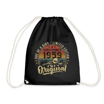 Millésime Novembre 1959 Cadeau Rétro Novembre 1959 - Sac de sport léger - noir - Devant