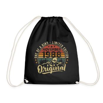 Millésime Novembre 1988 Cadeau Rétro Novembre 1988 - Sac de sport léger - noir - Devant