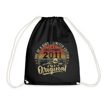 Cadeau D'anniversaire Décembre 2011 Vintage Rétro - Sac de sport léger - noir - Devant