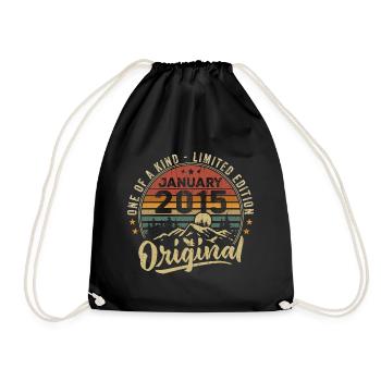 Janvier 2015 | Anniversaire Nées En Janvier 2015 - Sac de sport léger - noir - Devant