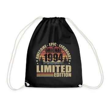 1994 Geburtstag 1994 Vintage Outfit 1994 Hemd - Turnbeutel - Schwarz - Vorne