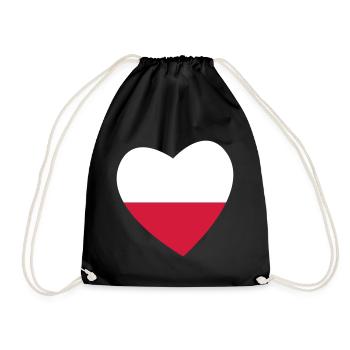 Heart Poland - Drawstring Bag - black - Front