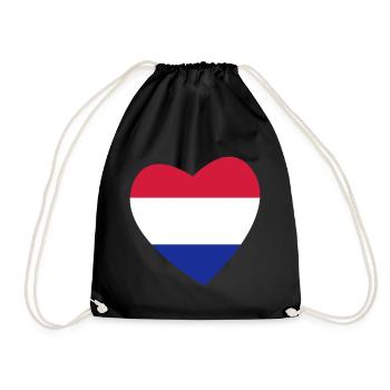 Herz Niederlande - Turnbeutel - Schwarz - Vorne