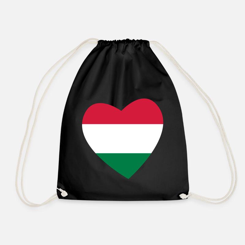 Heart Hungary - Drawstring Bag - black