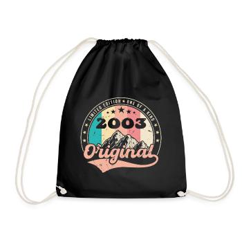 Geburtstagsgeschenk 2003 Frauen | Jahrgang 2003 - Turnbeutel - Schwarz - Vorne