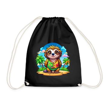 Paresseux mignon des vacances - Sac de sport léger - noir - Devant