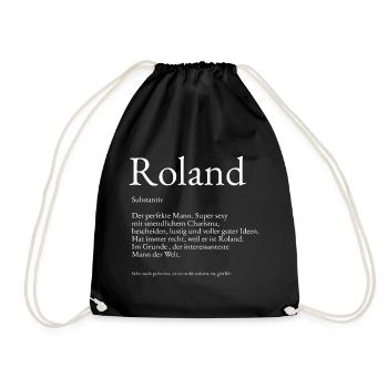 Roland Wörterbuch Erklärung Vorname Roland - Turnbeutel - Schwarz - Vorne