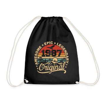 Original 1987 Cadeau Anniversaire 1987 Rétro 1987 - Sac de sport léger - noir - Devant
