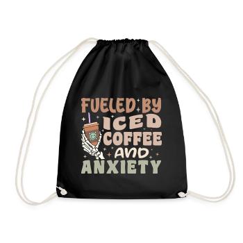 Fueled By Iced Coffee and Anxiety Groovy Coffee - Sac de sport léger - noir - Devant