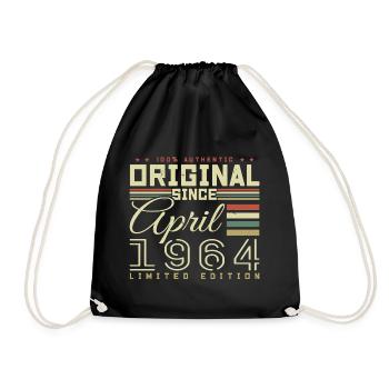 Avril 1964 anniversaire Avril 1964 April 1964 - Sac de sport léger - noir - Devant